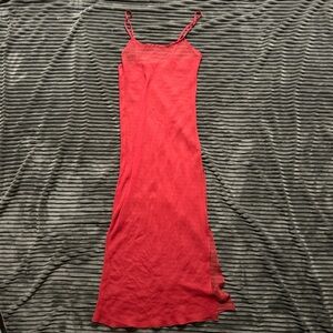 Red Sheer Slip Dress w/ Slit